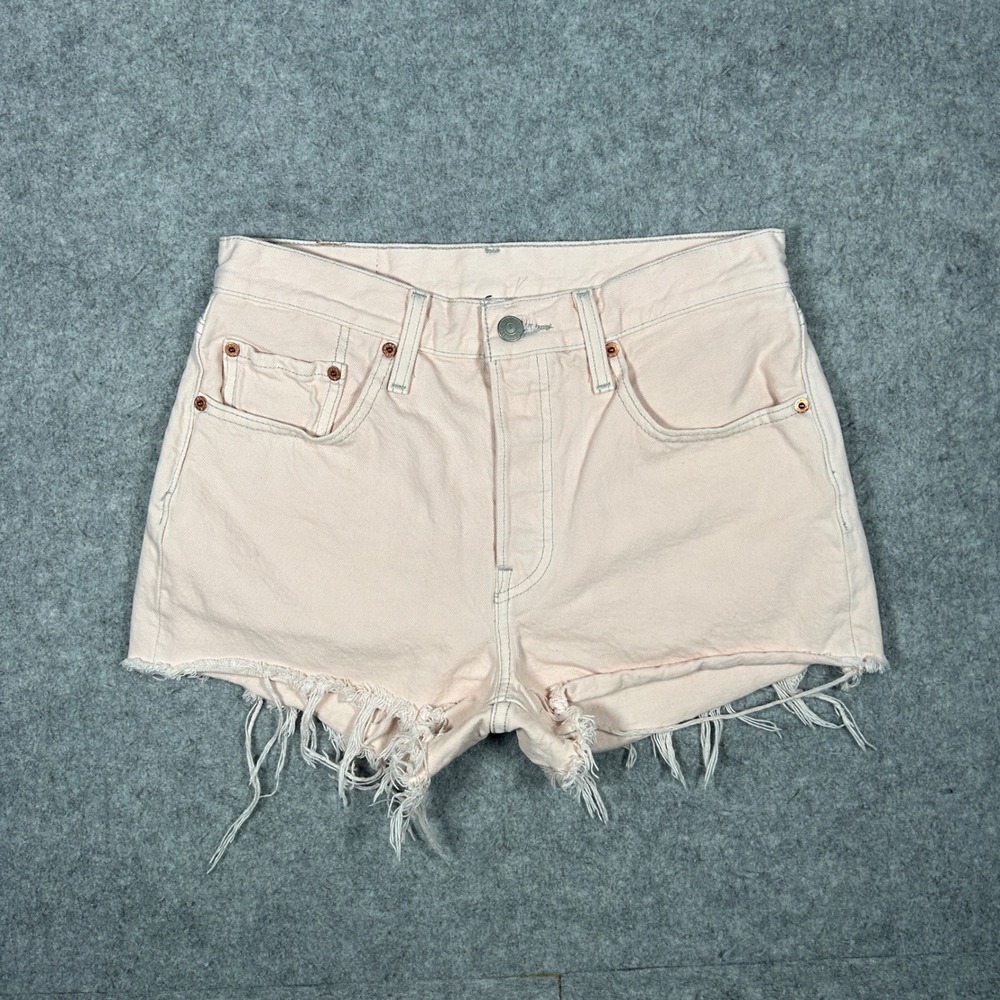Levi's Denim Shorts Womens 27 Pink 501 Original Cut Off High Rise Summer Boho